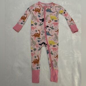 Little Sleepies Pink Jurassic Jungle Zippy 6-12m